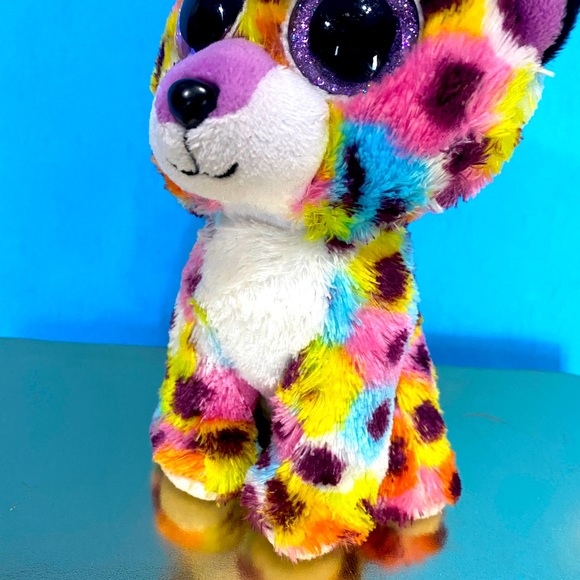 BEANIE BOOS SILK 2019 COLLECTIBLE GISELLE RAINBOW UNICORN SPARKLY PURPLE EYES - Picture 9 of 12